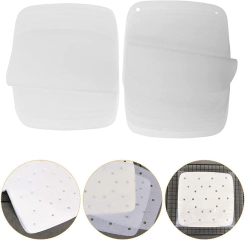 Fryer Parchment Paper Air Fryer Paper Liner Non-Stick Perforated Square Parchment Liner Baking Paper for Oven Air Fryer Steamer Microwave Frying P...