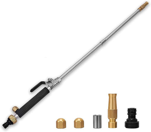 Power Washer Hydro Jet Power Cleaning Tool, Extra Long Extendable Garden Sprayer Wand, Gutter Cleaner, Pet Window Cleaning Tool (black)...
