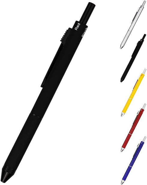 DUNBONG 4 in 1 Multicolor pen, Metal Cased Multifunction Pen, 0.5mm Mechanical Pencil, Red Ball Pen, Blue Ball Pen and Black Ball Pen, 1-Count (Bl...