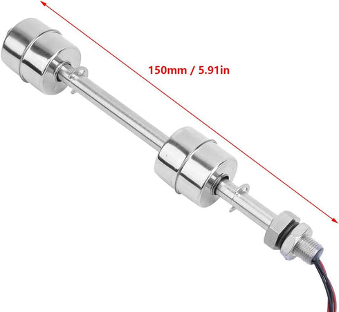 Stainless Steel Switch Tank Water Level Sensor Double Ball Water Level Controller Sensor Switch for Tank Pool(150mm / 5.91in)...