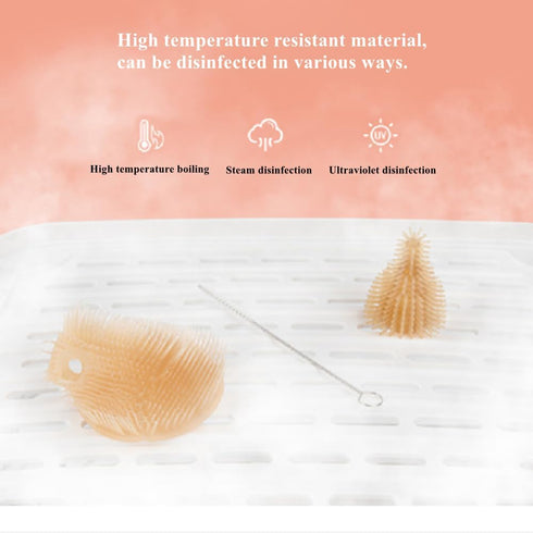 Travel Baby Bottle Cleaning Brush Set, Include Silicone Bottle Brush, Silicone Nipple Brush, Straw Brush, Soap Dispenser and Storage Box, Travel B...