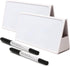 Mini Desktop Double-side Dry Erase Board, Foldable Double-side Stand-up Whiteboard with Dual-tip Marker (Two Board)...