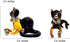Tiny 2¼" Black Brown Crouching Play Ball Cat Figurine Miniature Hand Blown Painted Glass Cats Kitten Feline Animals Cute Crystal Decorative Collec...