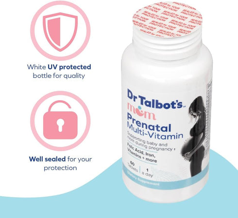 Dr. Talbot's Mom Prenatal Multi-Vitamin Daily Supplement - Folic Acid, Iron, Vitamins, and More - 60 Tablets...