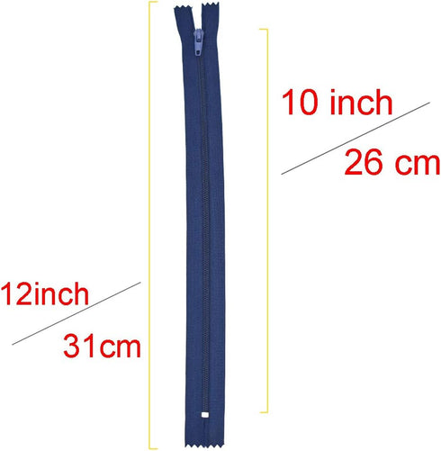 Renashed 60Pcs 12Inch Nylon Coil Zippers for Tailor Sewer Sewing Craft Crafter's Specia (Navy)...