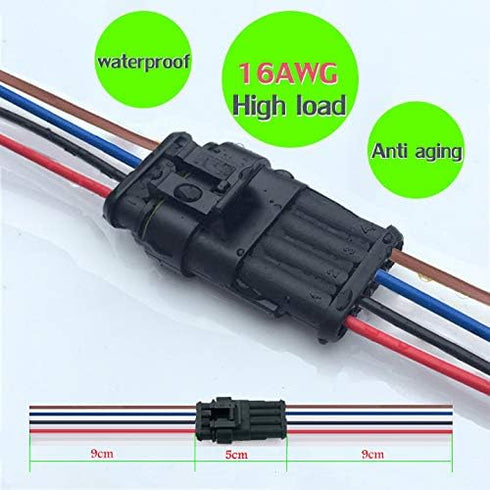16 AWG Way Car Waterproof Electrical Connector,4 pin Plug Auto Electrical Wire Connectors Marine for Car, Truck, Boat, and Other Wire Connections....