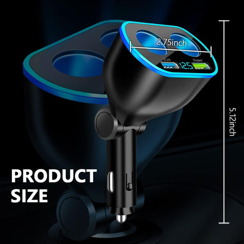 4 in 1 Cigarette Lighter Splitter Dual Cigarette Light Port Car Charger,66W High Power Fast Charging Car Phone Charger Compatible with iPhone 14/1...