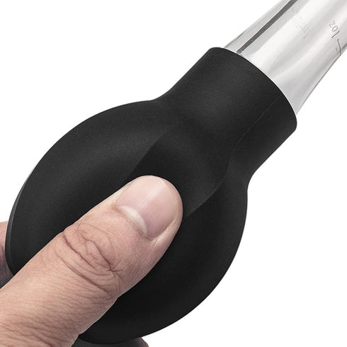 Turkey Baster with Cleaning Brush?Large Suction Bulb Powerful Easy to Use and Clean for Home Baking Kitchen Tool(Black)...