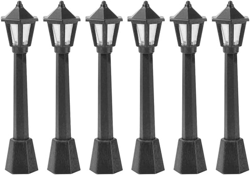 EXCEART 6pcs Ornament Miniature Lights Tiny House Streetlights Model Miniature Street Lamp Mini Lamp Post Lamppost Christmas Decorations Model Acc...
