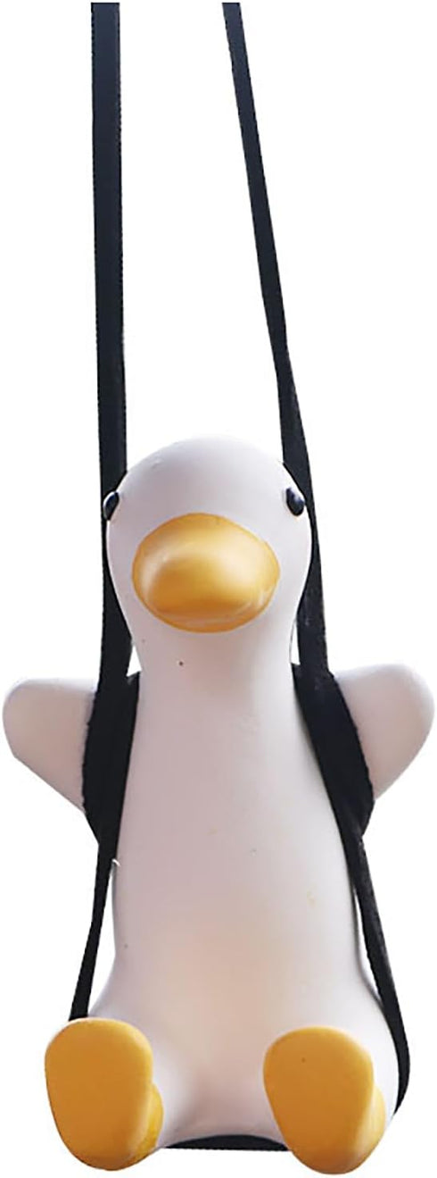 Swinging Duck Car Hanging Ornament, Cool Flying Duck Car Rear View Mirror Hanging Accessories, Auto Truck Interior Rearview Mirror Decoration Pend...