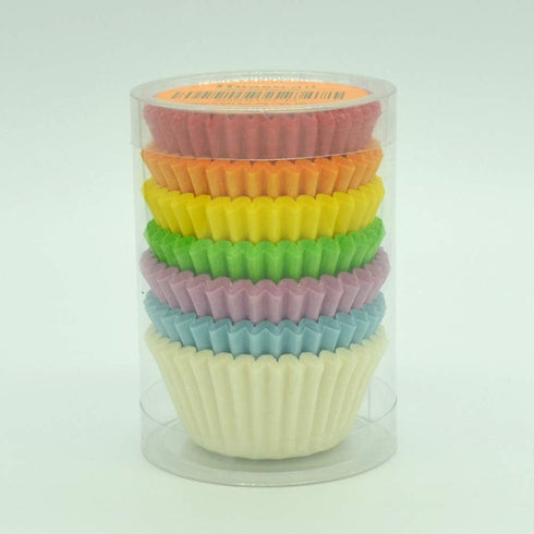 Bright Rainbow Cupcake Liners Mini Greaseproof Paper Baking Cups, 150-Count...