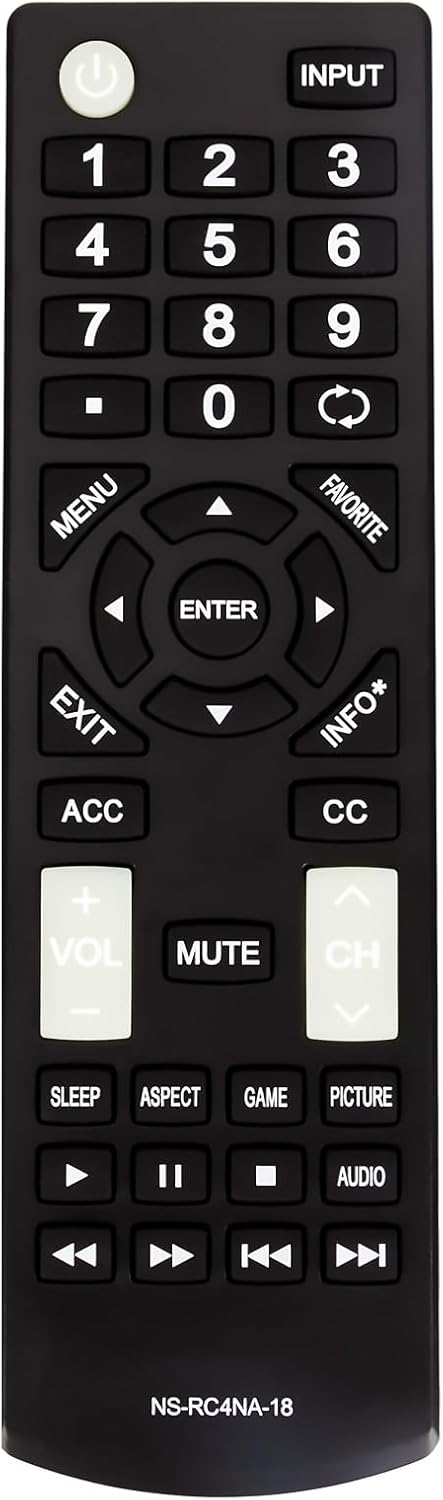 Universal NS-RC4NA-18 NSRC4NA18 Replace Remote Compatible with All Insignia TV NS-55D510NA19 NS-22D510NA19 NS-40D510NA19 NS-43D420NA18 NS-32D220NA...