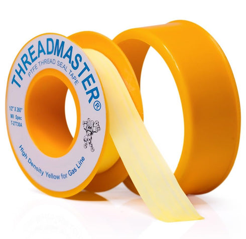 Yellow Gas Pipe Thread Sealant Tape - Pack of 1-260" Length 1/2" Width Thread Seal Tape - for Propane, Natural Gas, and More...