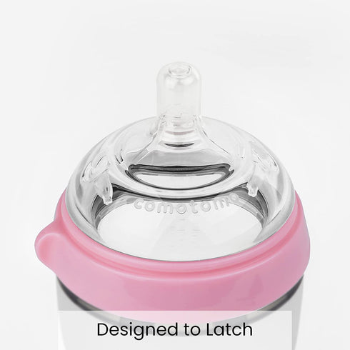 Comotomo Baby Bottle Single Pack, Pink, 5oz...