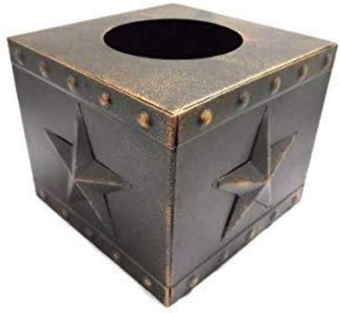 DeLeon Collections Metal Star Square Tissue Box, Copper Finish...