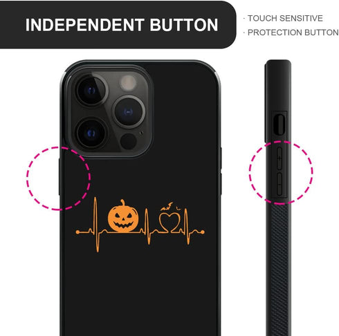 ZHEGAILIAN Case Compatible with iPhone 15 Pro Max,Halloween Pumpkin Heartbeat Cases Compatible with iPhone 15 Pro Max for Girls,Non-Slip[Shock Abs...