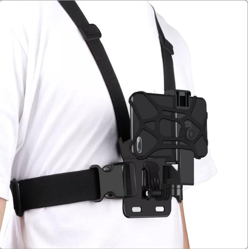 DovzS. Mobile Phone Chest Strap Holder.?ompatible with GoPro for VLOG/POV, with iPhone 13 12 11 Pro Max Plus, Samsung, GoPro Hero 9, 8, 7, 6, 5, O...