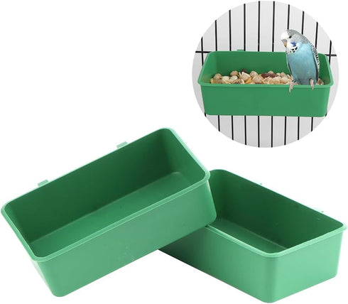 2 Pcs Pet Bird Parrot Food Bowls Small Animal Feeder Bowl Basic Dish Convenient Hanging Container for Small Bird Parrot...