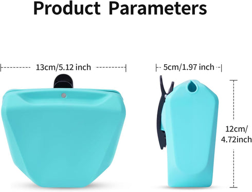 Silicone Dog Treat Pouch Portable Training Bag Holder for Dogs Leash with Magnetic Closure and Upgraded Waist Clip - 2 Pack Medium with Patent...