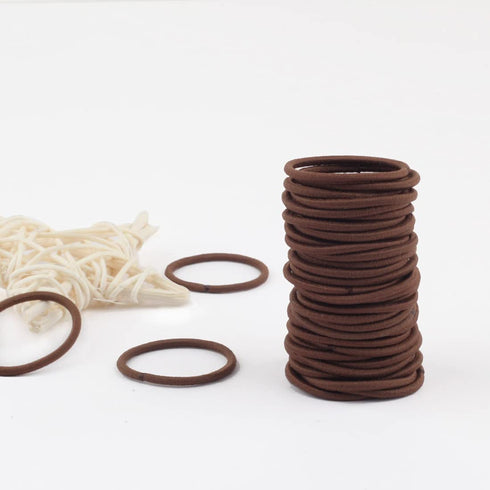 100 Pieces Small Baby Girls Hair Elastics Hair Ties Ponytail Holders Hair Bands for Kids(2 mm x 2.5 cm,Brown)...