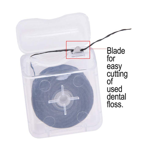 8Pcs/Pack Bamboo Charcoal Dental Flosser Mint Flavor Dental Floss Built-in Spool Flat Wire Replacement Core Dental Floss 50M Each(Comes with a Box...