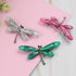 3Pcs Color Dragonfly Brooch Creative Bag Sweater Pin Brooches Insect Gift Dark green Rose red Gray white...