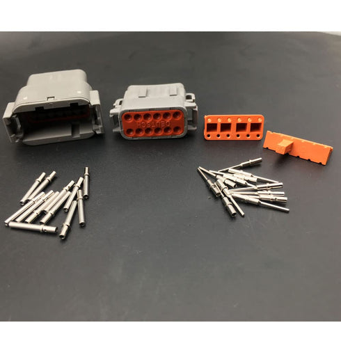 Deutsch DTM DT Series 12-pin Connector Kit, 20AWG Solid Contacts Receptacle IP67 Waterproof Heavy Duty...