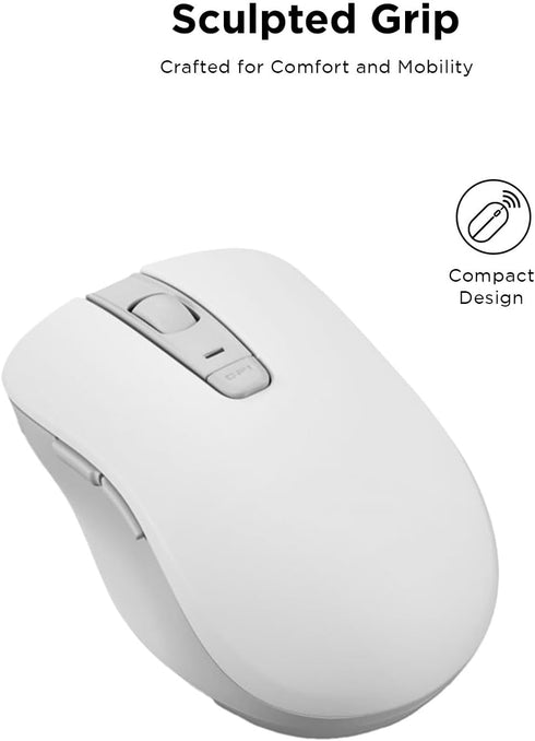 Lenovo Bluetooth Silent Mouse (WL300) - 5 Button Computer Mouse with Silent Left & Right Click – Sculpted Grip, Microsoft Swift Pair, Up to 1600 D...