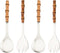 Serving Spoon and Fork Set, 304 Stainless Steel Serving Utensils with Natural Bamboo Handle, 10" Long Handle Serving Set for Kitchen Party Buffet,...