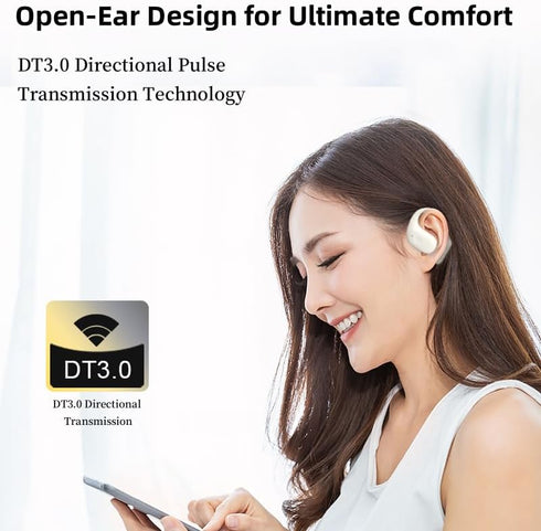 Open Ear Headphones, True Wireless Earbuds with Microphone,Lightweight, Bluetooth 5.3 Headphones with IPX4 Waterproof, Headsets with Earhooks, Air...