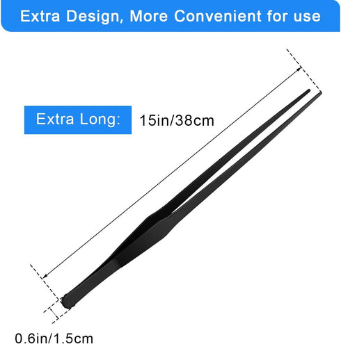 Aquarium Tweezers Extra Long 15 inches, Luxiv Stainless Steel Straight and Curved Tweezers 38cm Extra Long Tweezers for Fish Tank Plant Aquascape ...