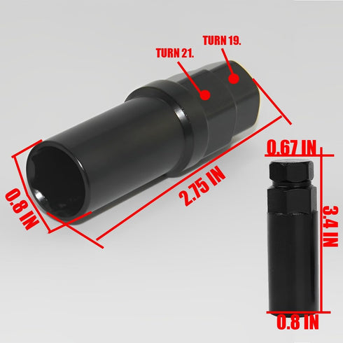 6+7 Point Spline Lug Nut Socket, 2 PCS Car Wheel Lock Removal Tool Kit, 6 Spline for 17.5mm Inner Diameter 7 Spline for 16.5mm Inner Diameter, Lug...