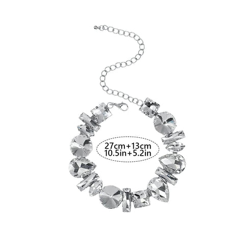 Crystal Chokers Silver Choker Necklace Rhinestone Neck Chain Bling Neck Jewelry Prom Accessories for Women and Girls...