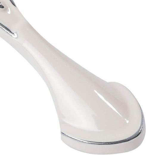 Solid Ivory Cabinet Hardware Handle Pull Lustrous Chrome Silver Flower Dresser Wardrobe Pull - 2.52" (64mm) Hole Centers, 5 Pack, Silver and Ivory...