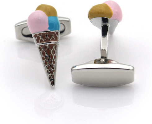 Ice Cream Cone with Three Ball Cufflinks...