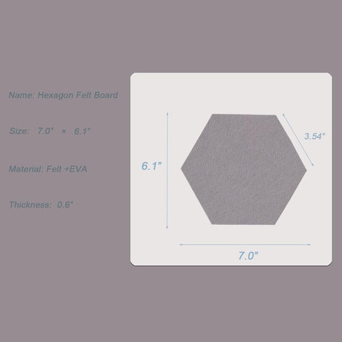 8 Pcs Hexagon Felt Bulletin Board Tiles, Self Adhesive Felt Pin Board Wall Tiles for Photos, Pictures, Memos(Gray Camel)...