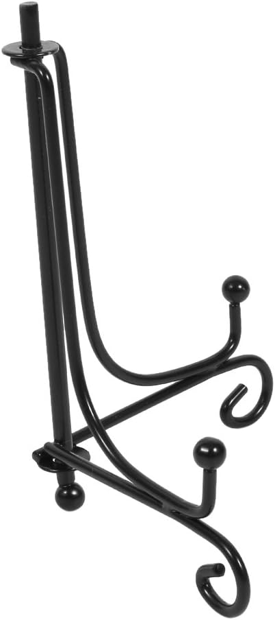 Iron Display Stand, 4 to12 Inch Easel Classic Bowl Plate Photo Frame, Book Artwor Decorative Plates Tablets Black for Displaying Pictures Plates B...