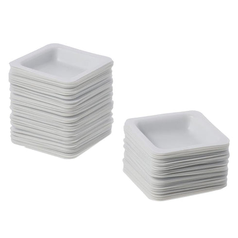 Weighing Dishes 100pcs Plastic New White Square Dish Laboratory Equipment 7ml Weigh Boat Set Measuring Storing Powders Liquids...