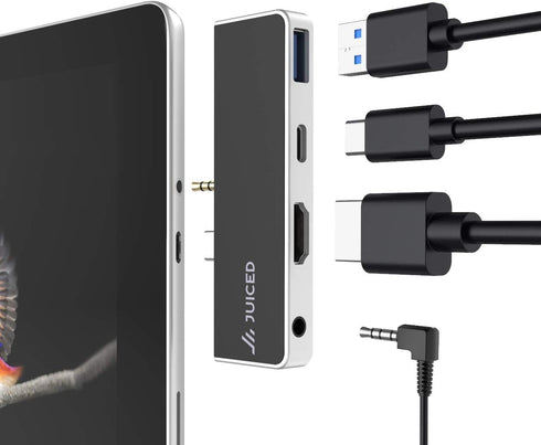 QuickHUB - Surface Go Adapter - 2X USB 3.0 | 4K HDMI | USB-C | AUX - Designed for Surface GO | Surface GO 2...