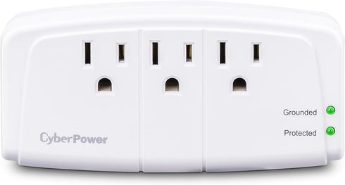 CyberPower CSB300W Essential Surge Protector, 900J/125V, 3 Outlets, Wall Tap...