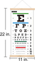 Eye Chart, Snellen Eye Chart for Eye Exams 20 Feet with Wood Frame 11x22 Inches, Canvas Low Vision Eye Test Wall Chart with Eye Occluder Hand Poin...