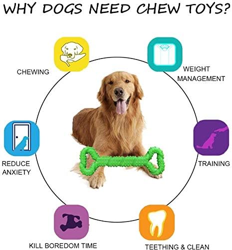 Durable Dog Chew Toys 13 Inch Bone Shape Extra Large Dog Toys with Convex Design Strong Tug Toy for Aggressive Chewers Medium and Large Dogs Tooth...