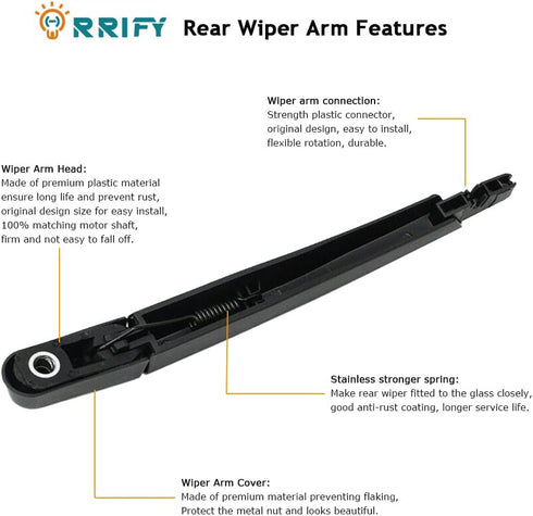 Rear Windshield Wiper Arm Blade Set 28780-JM00A for Nissan Juke 2011-2016, for Nissan Rogue 2008-2013...