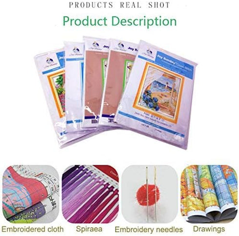 Uotp Cross Stitch Kits Pre-Printed Cross Stiching Stamped Cross Stitch Kit 14CT DIY Art Crafts for Beginners Three Basin Flower...