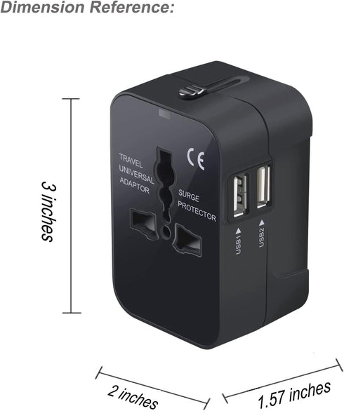 Premium Travel Adapter, Portable Universal All in One Worldwide Power Adapter, European Travel Plug Adapter, Power Converter Adapter, for AC Power...