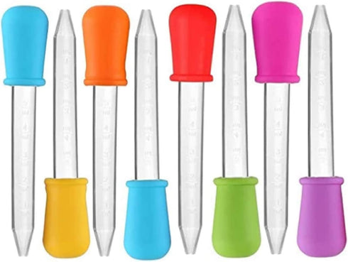 5ml Liquid Droppers Clear Medicine Silicone and Plastic Pipettes Eye Dropper with Bulb Tip for Kids Candy Molds (8 Pack)...