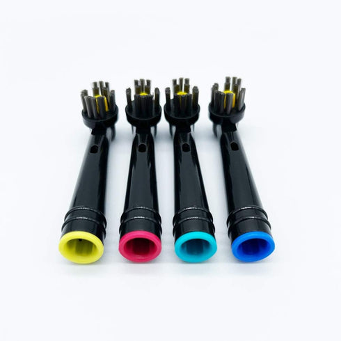 Bamboo Charcoal Toothbrush Heads 3D Whitening Replacement Brush Heads Compatible with Oral b, 4 Pack Electric Charcoal Toothbrush Head Fit Oral b ...