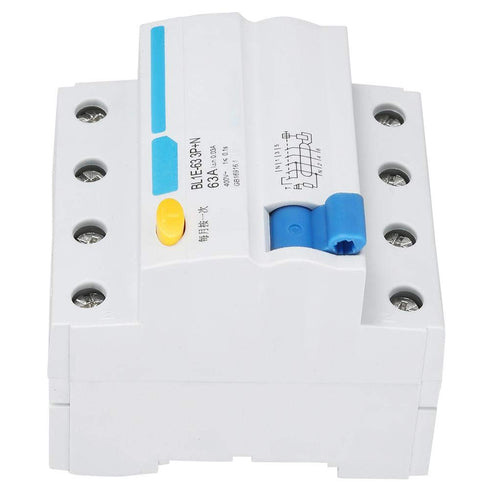YWBL-WH BL1E-63 Current Circuit Breaker 3P+N 63A RCCB 230V 30mA Leakage Overload Short Circuit, Breaker...