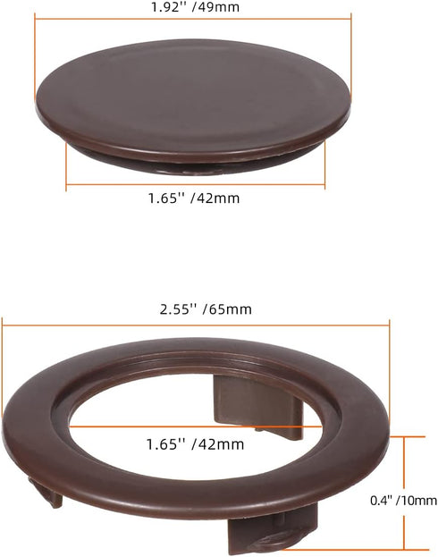 SUQ I OME 2 Sets 2 inch Outdoor Patio Parasol Umbrella Hole Ring Plug and Cap Set, for Parasol Umbrella Table Hole Cover Insert(Brown)...
