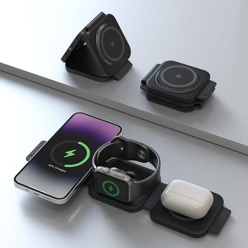 Flexora Wireless Charger 3 in 1 Charging Station for Smart Phone,Magnetic Foldable Charger for Travel,Wireless Charger Pad for iPhone,AirPods Wire...